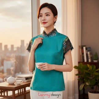 Patterned shirt in blue